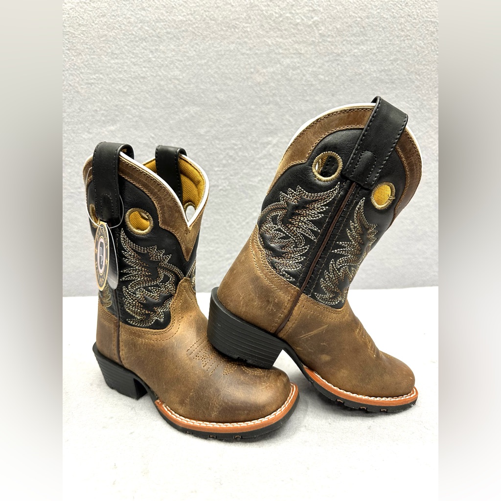 Dan Post Boys' Size 10d Rascal Western Boot Square Toe Dpc2940 Aged Bark Black